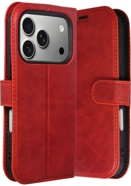 Nrzsnt Newface Apple Iphone 17 Pro Max Trend S Plus Kapaklı Kılıf - Kırmızı