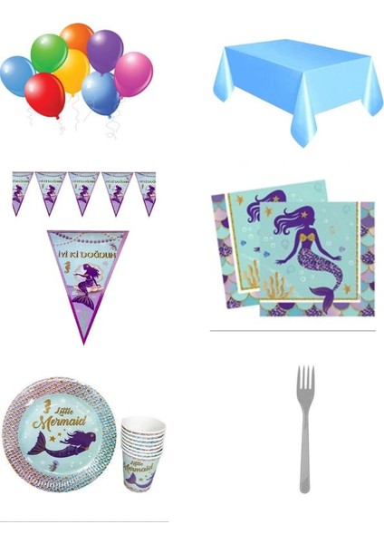 Denizkızı Temalı Doğum Günü Tam Set