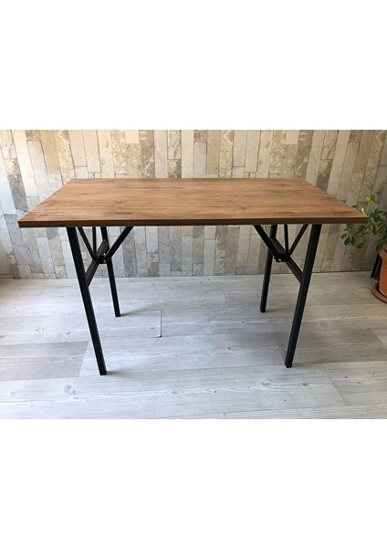 Bahçe Balkon Çayseti Masası, Orta Sehpa, Yemek Masası, Mutfak Masası, Sehpa, Masa Ceviz - 90 x 60 cm fiyatları