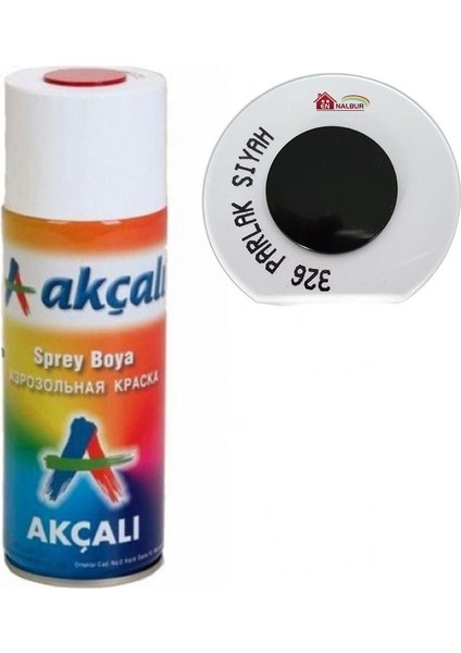 Akçalı Sprey Boya 400 ml 326 Parlak Siyah