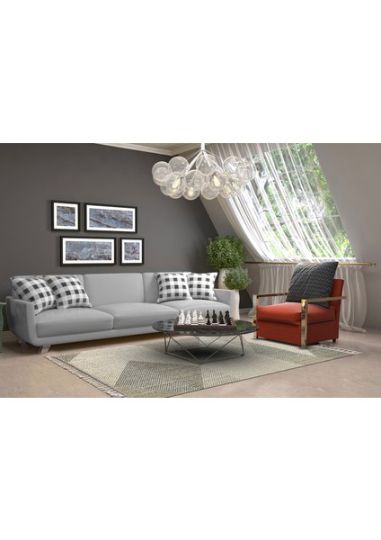 Lion 08 Grey Hasır Dokulu Bukle Dokumasıyla Hav Toz Vermez Modern Makine Halısı indirimleri