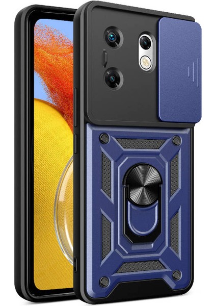 Infinix Zero 30 4g Kılıf Magnetik Standlı Kamera Korumalı Slide Sürgülü Cover Kapak