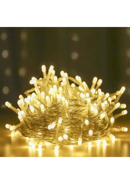 10M 100 LED Damla Uçlu Beyaz Işık (Şeffaf Kablo)