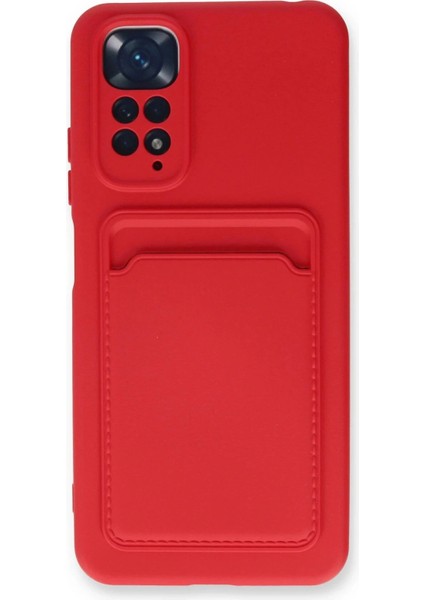 Xiaomi Redmi Note 11S Kılıf Kelvin Kartvizitli Silikon - Kırmızı