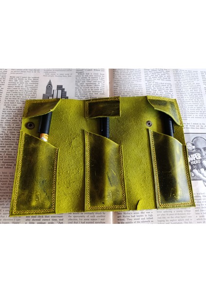 Crazy Gerçek Deri Tamamen El Emeği Özel Kalemleriniz Için Kalemlik Kalemkutu (8*18CM ) LL11 modelleri