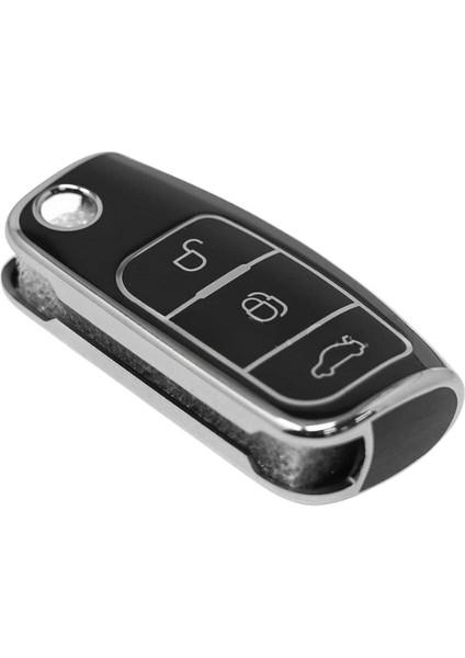 Ford Focus Mk2 Fiesta C-Max Courier Mondeo Courier Ecosport B-Max 3 Buton Nano Anahtar Kılıfı Siyah fırsatları