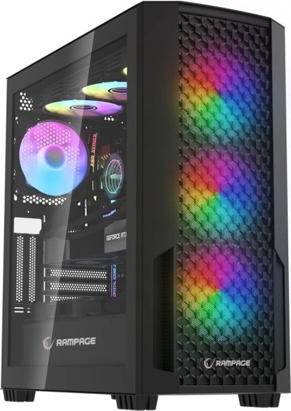 Rampage Shelob Mesh Panel Tempered Camlı 4*argb Infınıty Fan+Hub Gaming Kasa