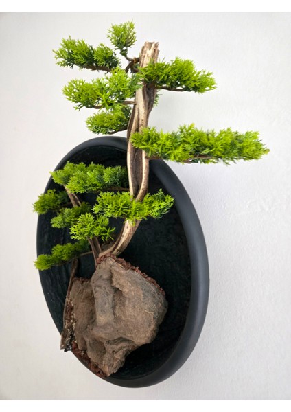 El Yapımı Driftwood Bonsai – Yeşil Şoklanmış Yosunlu Duvar Dekoru-Tablosu fırsatları