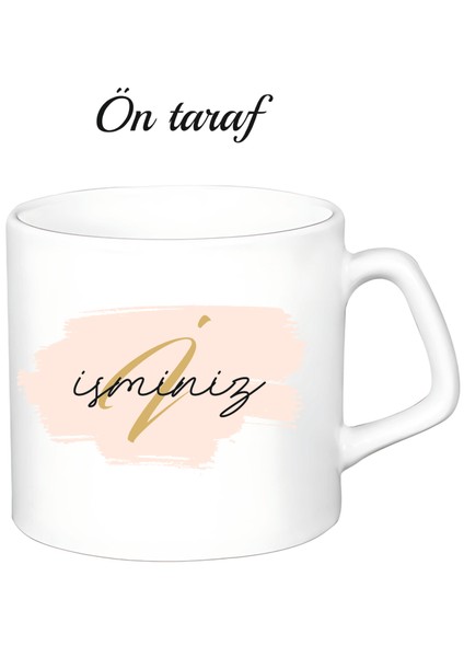 Kişiye Özel Isimli Beyaz Afilli Kupa Bardak