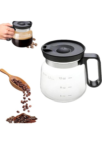 Kolu Kapaklı 16 Oz Cam Kahve Fincanı (Yurt Dışından)