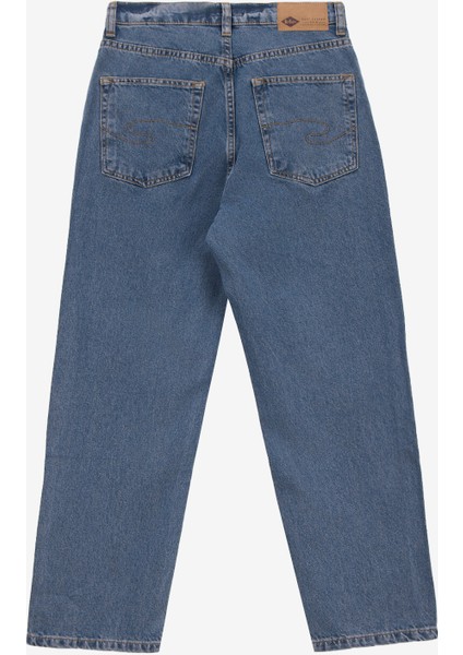 Yüksek Bel Düz Paça Straight Gri - Mavi Kadın Denim Pantolon 261 Lcf 121012 Clara Rastaban Smb fiyatları