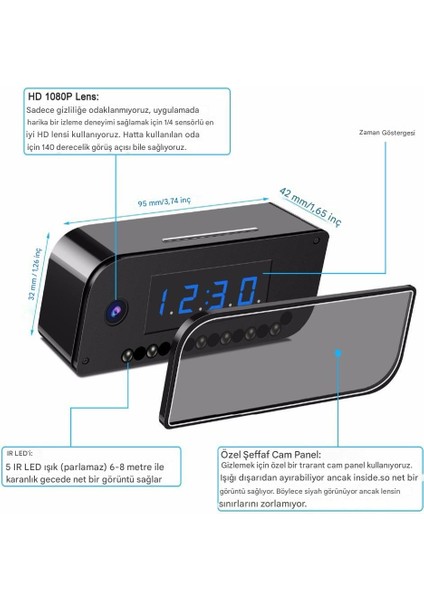 Masa Saati Şeklinde Gece Görüşlü 4K Wi-Fi’li Bebek Bakıcı Güvenlik Kamerası Ip Kamera fiyatları