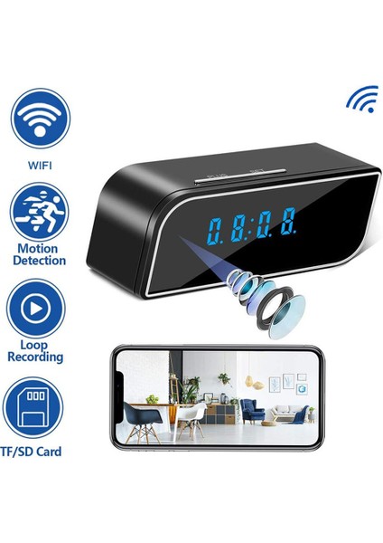 Masa Saati Şeklinde Gece Görüşlü 4K Wi-Fi’li Bebek Bakıcı Güvenlik Kamerası Ip Kamera