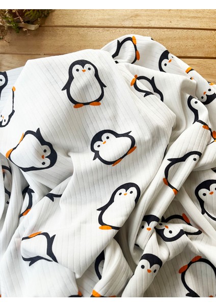 Naturel Penguen Desenli Pamuklu 80×90 cm Çift Kat Penye Bebek Battaniye indirimleri