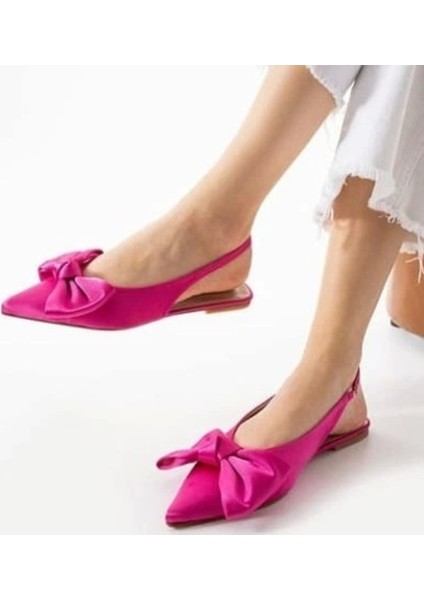 Cenya Fuşya Saten Babet Ayakkabı fiyatları