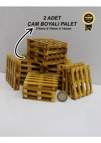 Minyatür Inşaat Paleti 1 Adet 1/16 Ölçekli 3D Yazıcı Çam Vernik Boyalı Gerçekçi Palet