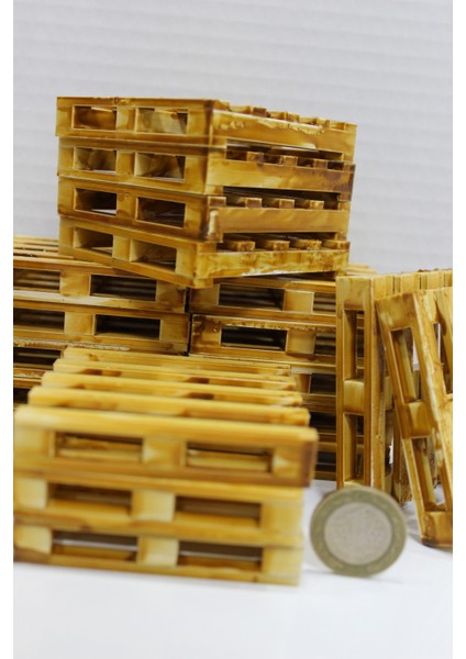 Minyatür Inşaat Paleti 1 Adet 1/16 Ölçekli 3D Yazıcı Çam Vernik Boyalı Gerçekçi Palet fiyatları