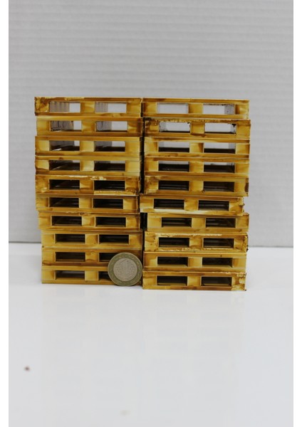 Minyatür Inşaat Paleti 1 Adet 1/16 Ölçekli 3D Yazıcı Çam Vernik Boyalı Gerçekçi Palet modelleri