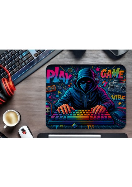 Cyber Graffiti Gaming Oyuncu Xl Mouse Pad Kaydırmaz Mousepad 40X30 3mm Premium Model Büyük Boy indirimleri