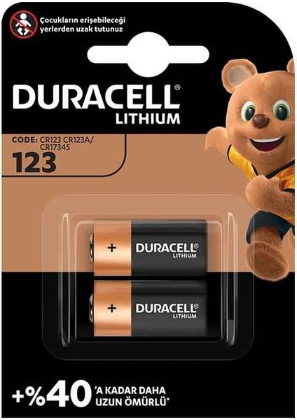 CR123 (2’li Paket) yüksek güçlü lityum pil 3V (CR123A / CR17345) fiyatları
