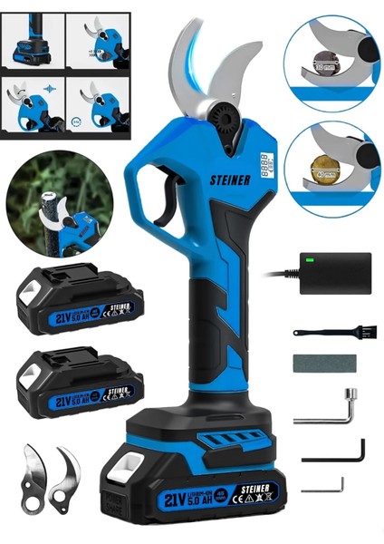 M-40 mm Dijital Kömürsüz Akülü Bağ Dal Ağaç Kesme Makinesi Biçme Budama Makası Şarjlı Makas fiyatları