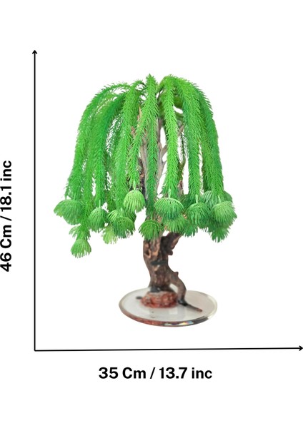 El Yapımı Salkım Söğüt Bonsai Ağaç – Doğal Ağaç Gövdesi, Epoksi Tabanlı Yapay Dekoratif Ağaç, Yeşil Tasarım Masaüstü Ev Ofis Süsü indirimleri