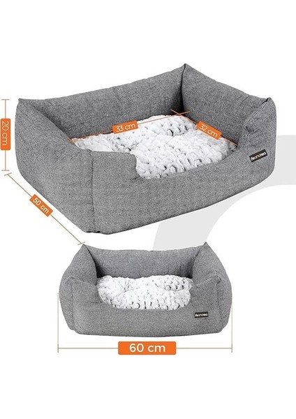 PGW22G Köpek Yatağı, Uyku Minderi, Yıkanabilir Mat S, 60 x 50 x 22 Cm, Gri indirimleri