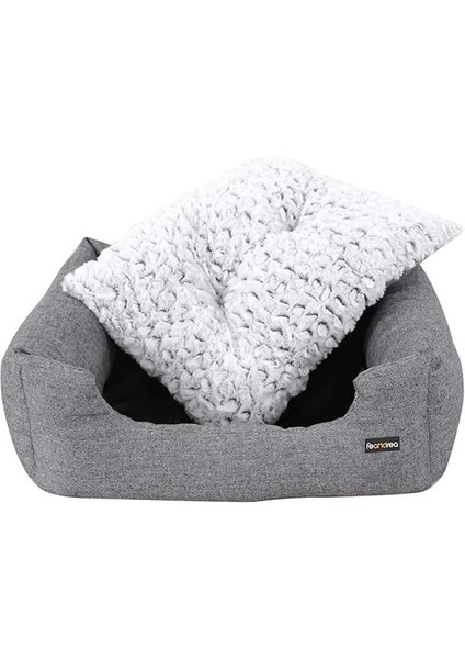 PGW22G Köpek Yatağı, Uyku Minderi, Yıkanabilir Mat S, 60 x 50 x 22 Cm, Gri
