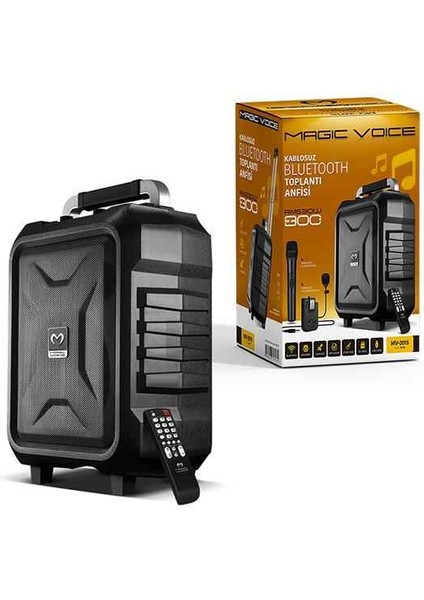 MV-2015 Max 300W USB-SD-BT Siyah 1E-1Y Mikrofonlu Aktif Hoparlör