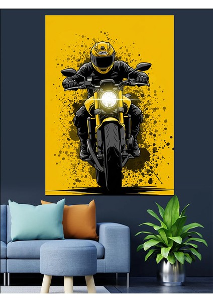 Siyah Hızlı Motor Bisiklet Dekoratif Kanvas - Mdf Ahşap Tablo modelleri