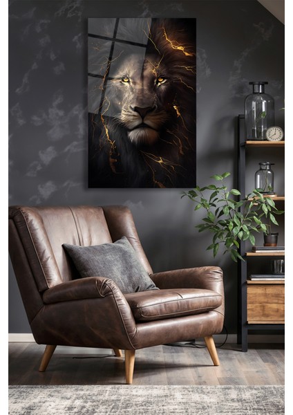 Aslan Dikey Cam Tablo, Ev Iş Kurum Ofis Büyük Hediyelik Tablo fiyatları