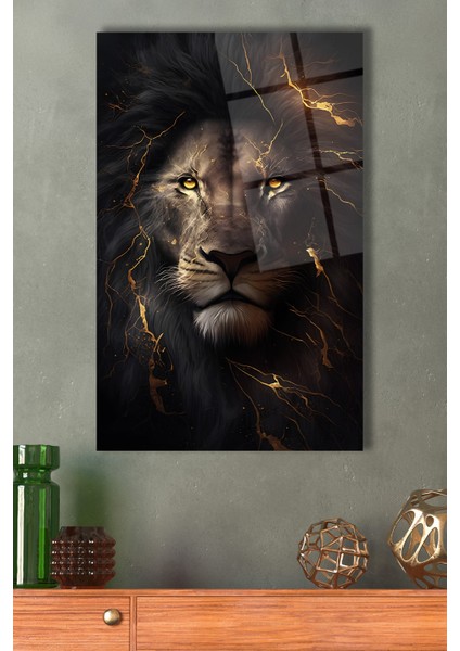 Aslan Dikey Cam Tablo, Ev Iş Kurum Ofis Büyük Hediyelik Tablo modelleri