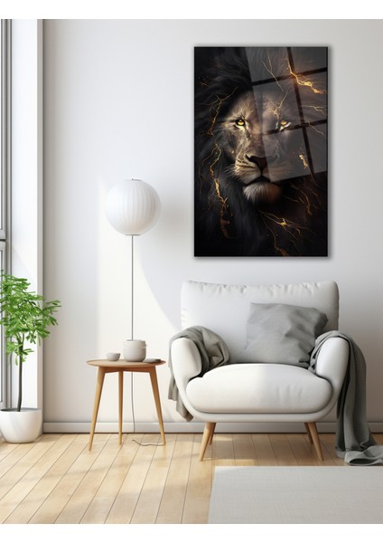 Aslan Dikey Cam Tablo, Ev Iş Kurum Ofis Büyük Hediyelik Tablo fırsatları