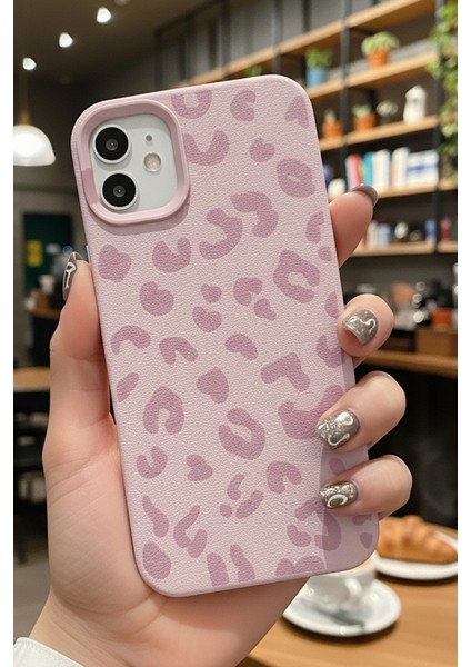 iPhone 11 Kılıf Pembe Leopar Desenli Ince Yumuşak Silikon