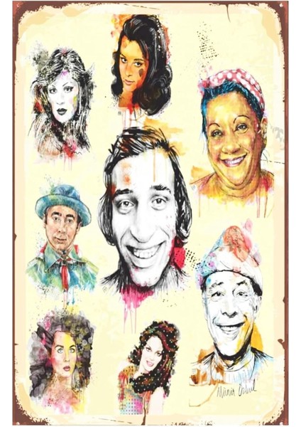 Türk Sineması Efsaneleri Retro DRTR0077 Ahşap Mdf Tablo