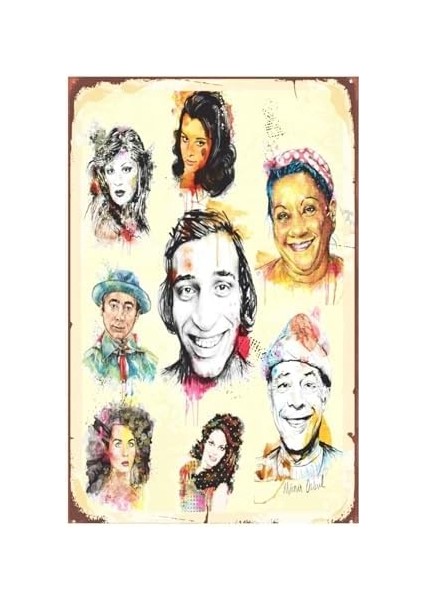 Türk Sineması Efsaneleri Retro DRTR0077 Ahşap Mdf Tablo fiyatları