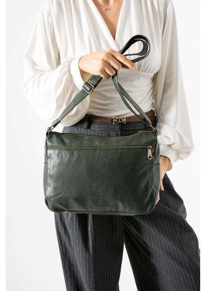 Yıkama deri Çapraz Askılı Omuz Çantası Poliüretan Deri Haki MODEL:(571-14-16F) fiyatları