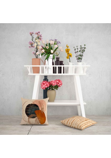 Soyut Desenli Dijital Baskı Çift Taraf Desenli 2'li Kare Yastık Kırlent Kılıfı fiyatları