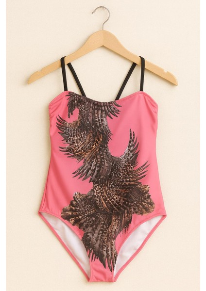 Pembe Tek Parça Kartal Desenli Mayo – Şık ve Dikkat Çekici Tasarım 0015-04 fiyatları