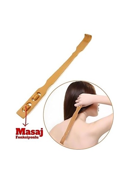 Masajlı Sırt Kaşıma Aparatı - Bambu Sırt Kaşıyıcı