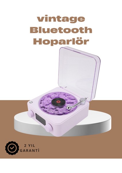 Sptrns 360° Sesli Kablosuz Hoparlör – Retro Tasarım ve Projektör Işığı