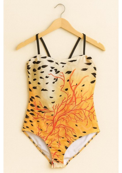 Kadın Dijital Baskılı Desenli Tek Parça Mayo – Ince Askılı 0015 fiyatları