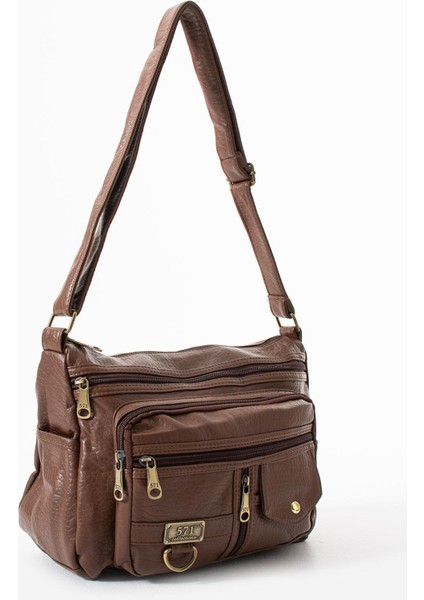 Yıkama deri Çapraz Askılı Omuz Çantası Poliüretan Deri Taba MODEL:(571-14-16A) modelleri