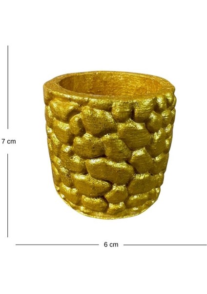 3226 El Yapımı Taş Motifli Simli Gümüş ve Gold 2'li Dekor Saksısı - 6 x 7 cm fiyatları