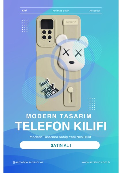 Redmi Note 11 Pro Uyumlu Kılıf Bej Renk 3D Figürlü Darbe Emici Yumuşak Silikon Kapak indirimleri