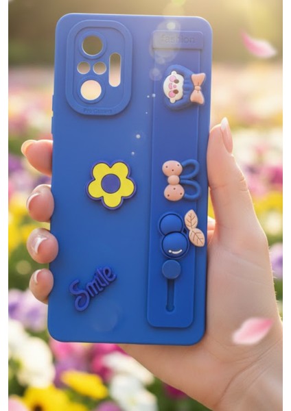 Redmi Note 10 Pro Uyumlu Kılıf Mavi Renk 3D Figürlü Darbe Emici Yumuşak Silikon Kapak