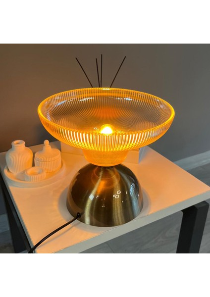 Stark Cam Bal Rengi Masa Lambası Dekoratif Masaüstü Aydınlatma Hol Abajur Yatak Odası Başucu Lamba fiyatları