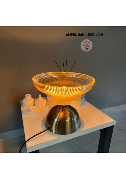 Stark Cam Bal Rengi Masa Lambası Dekoratif Masaüstü Aydınlatma Hol Abajur Yatak Odası Başucu Lamba indirimleri