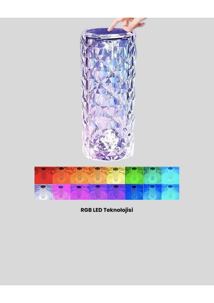 Sptrns Kristal Rgb LED Masa Lambası – Renkli Kumandalı Işık, Dekoratif ve Enerji Tasarruflu fırsatları