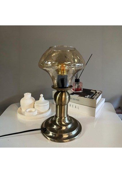 Melk Cam Bal Rengi Masa Lambası Dekoratif Masaüstü Aydınlatma Hol Abajur Yatak Odası Başucu Lamba